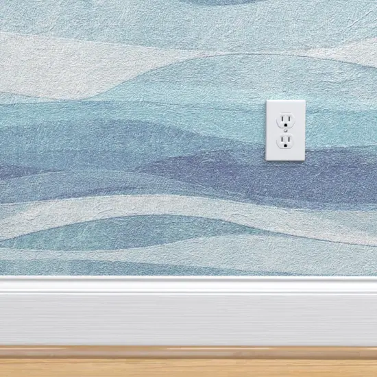 Peel & Stick Wallpaper 2FT Wide abstract ocean wave,coastal nautical,modern farmhouse,shades of blue Custom Removable Wallpaper by Spoonflower {5}