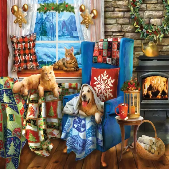 Sunsout Nice and Cozy 500 pc Christmas Jigsaw Puzzle 28503 {1}