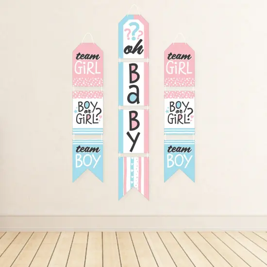 Big Dot of Happiness Baby Gender Reveal - Hanging Vertical Paper Door Banners - Team Boy or Girl Party Wall Decoration Kit - Indoor Door Decor {4}