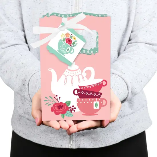 Big Dot of Happiness Floral Let's Par-Tea - Garden Tea Party Favor Boxes - Set of 12 {6}