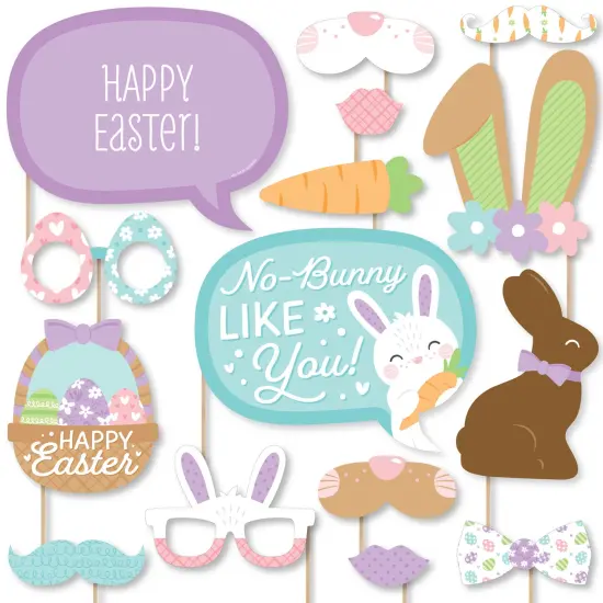 Big Dot of Happiness Spring Easter Bunny - Happy Easter Party Photo Booth Props Kit - 20 Count {1}