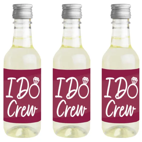 Big Dot of Happiness Burgundy Elegantly Simple - Mini Wine and Champagne Bottle Label Stickers - Wedding or Bridal Shower Guest Party Favor Gift 16 Ct {1}