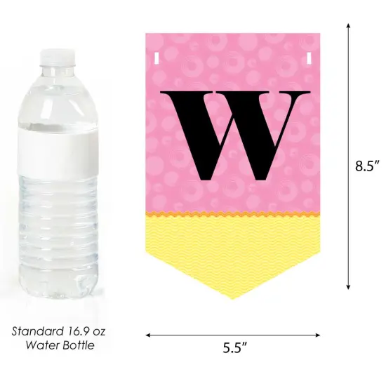 Big Dot of Happiness Pink Ducky Duck - Girl Baby Shower Bunting Banner - Pink Party Decorations - Welcome Baby {4}