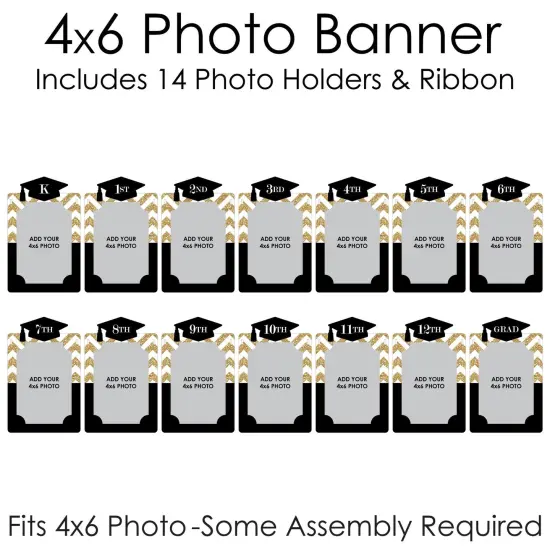 Big Dot of Happiness Tassel Worth The Hassle - Gold - DIY Graduation Party Decor - K-12 School Picture Display - Photo Banner {6}