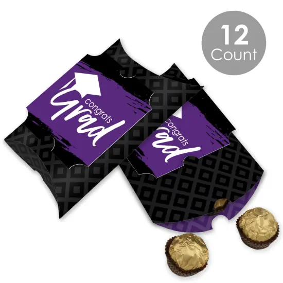 Big Dot of Happiness Purple Grad - Best is Yet to Come - Favor Gift Boxes - Purple Graduation Party Large Pillow Boxes - Set of 12 {3}