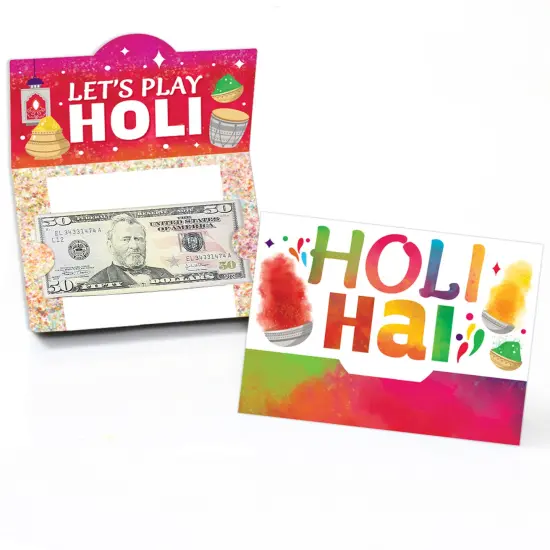 Big Dot of Happiness Holi Hai - Festival of Colors Party Money And Gift Card Holders - Set of 8 {1}