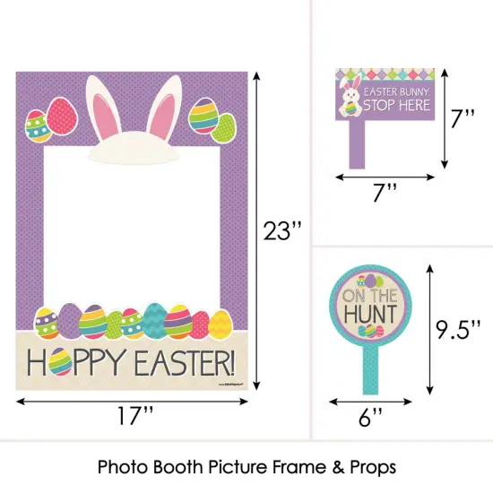 Big Dot of Happiness Hippity Hoppity - Easter Bunny Party Selfie Photo Booth Picture Frame & Props - Printed on Sturdy Material {6}