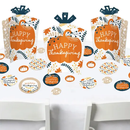 Big Dot of Happiness Happy Thanksgiving - Fall Harvest Party Decor and Confetti - Terrific Table Centerpiece Kit - Set of 30 {1}