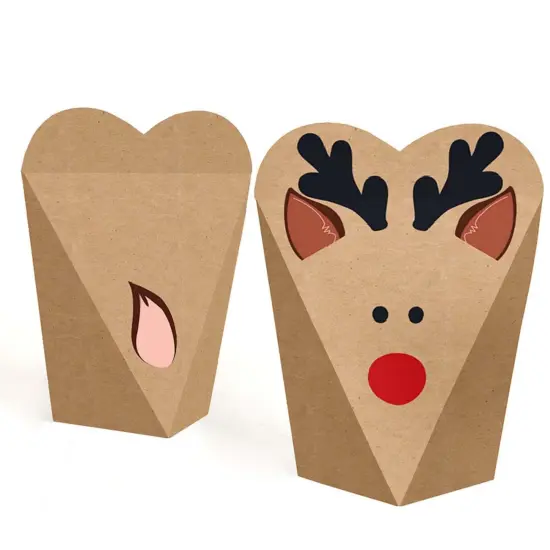 Big Dot of Happiness Prancing Plaid - Christmas and Holiday Party Favors - Gift Heart Shaped Favor Boxes for Women and Kids - Set of 12 {3}