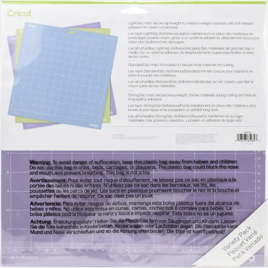 Cricut Adhesive Back Cutting Mats 12"X12" 3/Pkg-Green, Blue & Purple {4}