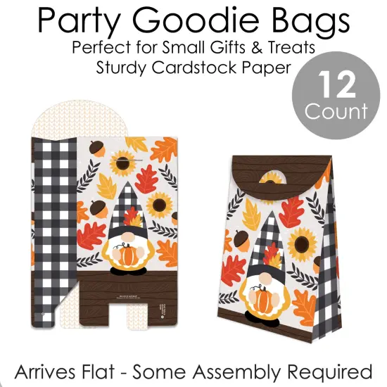 Big Dot of Happiness Fall Gnomes - Autumn Harvest Gift Favor Bags - Party Goodie Boxes - Set of 12 {7}