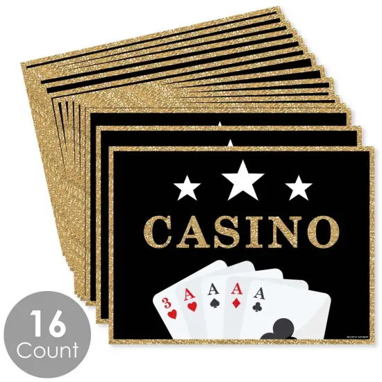 Big Dot of Happiness Las Vegas - Party Table Decorations - Casino Party Placemats - Set of 16 {4}