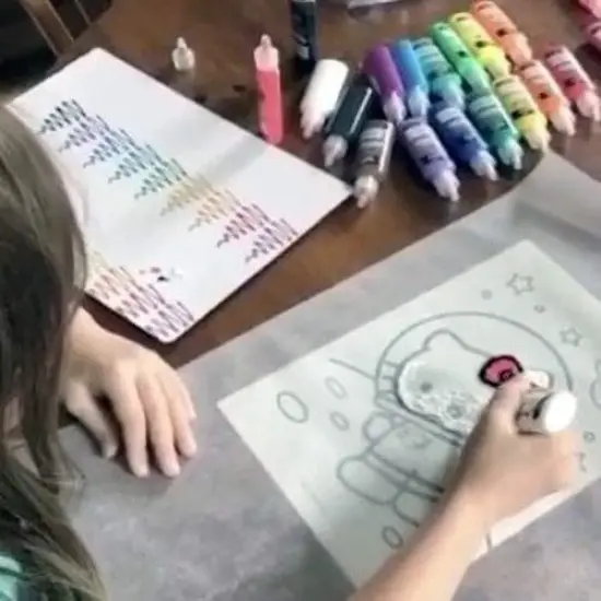 Tulip Dimensional Fabric Paint Set .75oz 20/Pkg-Rainbow & Neon {5}