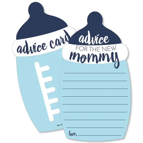 Big Dot of Happiness Baby Boy - Blue Bottle Baby Shower Advice Cards - Set of 20 {1}