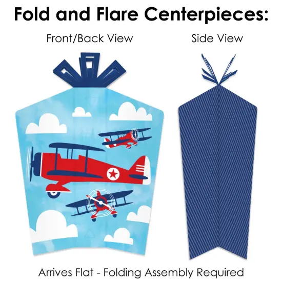 Big Dot of Happiness Taking Flight - Airplane - Vintage Plane Baby Shower or Birthday Party Decor and Confetti - Terrific Table Centerpiece Kit 30 Ct {6}