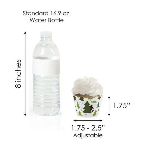 Big Dot of Happiness Sasquatch Crossing - Cupcake Decoration - Bigfoot Party or Birthday Party Cupcake Wrappers and Treat Picks Kit - Set of 24 {7}