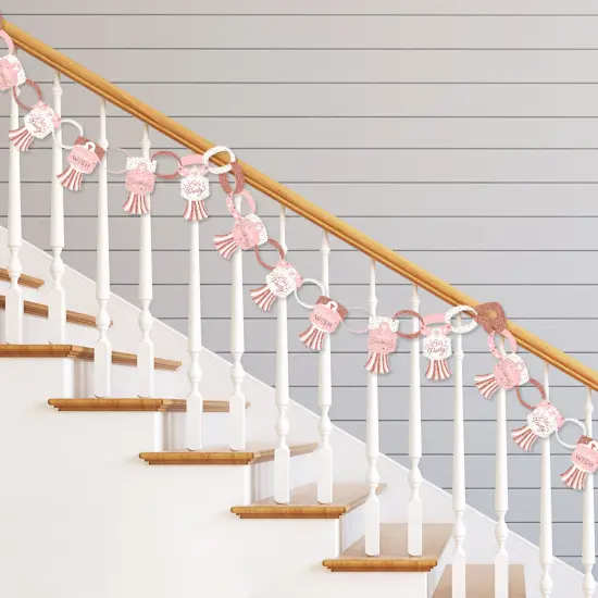 Big Dot of Happiness Pink Rose Gold Birthday - 90 Chain Links and 30 Paper Tassels Decoration Kit - Happy Birthday Party Paper Chains Garland - 21' {3}