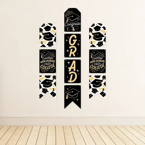 Big Dot of Happiness Goodbye High School, Hello College - Hanging Vertical Paper Door Banners Graduation Party Wall Decoration Kit - Indoor Door Decor {4}