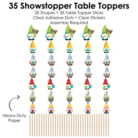 Big Dot of Happiness School Gnomes - Teacher and Classroom Decorations Centerpiece Sticks - Showstopper Table Toppers - 35 Pieces {7}