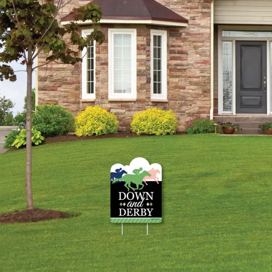 Big Dot of Happiness Kentucky Horse Derby - Outdoor Lawn Sign - Horse Race Party Yard Sign - 1 Piece {4}