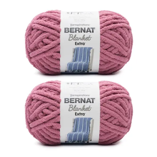 Bernat Blanket Extra Burnt Rose Yarn - 2 Pack of 300g/10.5oz - Polyester - 7 Jumbo - 97 Yards - Knitting/Crochet {1}