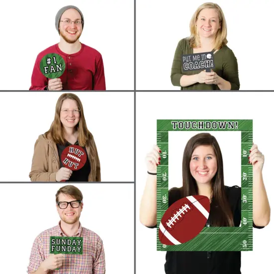 Big Dot of Happiness End Zone - Football - Birthday Party or Baby Shower Selfie Photo Booth Picture Frame & Props - Printed on Sturdy Material {3}