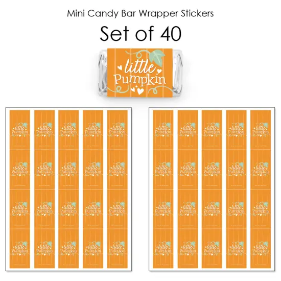 Big Dot of Happiness Little Pumpkin - Mini Candy Bar Wrapper Stickers - Fall Birthday Party or Baby Shower Small Favors - 40 Count {4}
