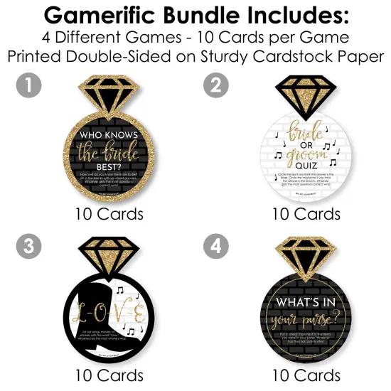 Big Dot of Happiness Nash Bash - 4 Nashville Bridal Shower Games - 10 Cards Each - Gamerific Bundle {4}