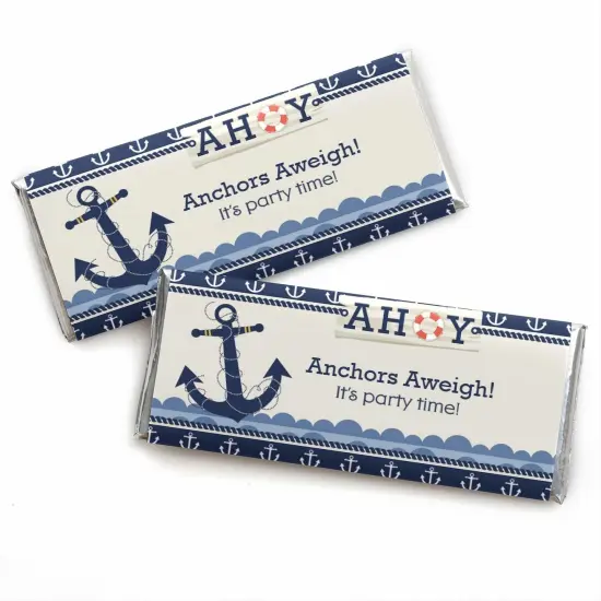 Big Dot of Happiness Ahoy - Nautical - Candy Bar Wrappers Baby Shower or Birthday Party Favors - Set of 24 {1}