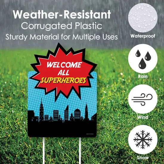 Big Dot of Happiness Bam Superhero - Party Decorations - Birthday Party or Baby Shower Welcome Yard Sign {4}