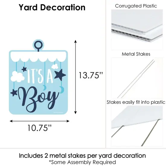 Big Dot of Happiness It's a Boy - Outdoor Lawn Sign - Blue Baby Shower Yard Sign - 1 Piece {7}