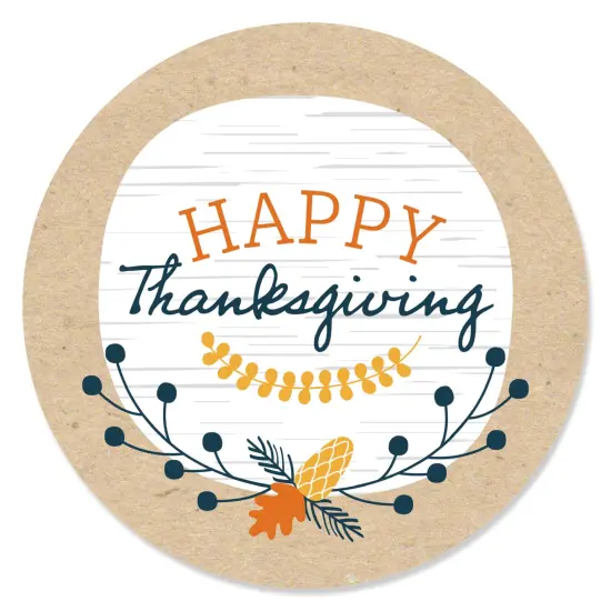 Big Dot of Happiness Happy Thanksgiving - Fall Harvest Party Circle Sticker Labels - 24 Count {1}