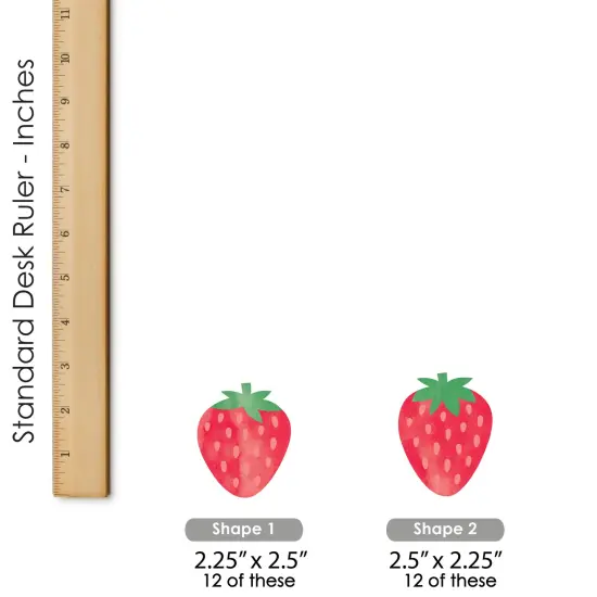 Big Dot of Happiness Berry Sweet Strawberry - DIY Shaped Fruit Themed Birthday Party or Baby Shower Cut-Outs - 24 Count {6}