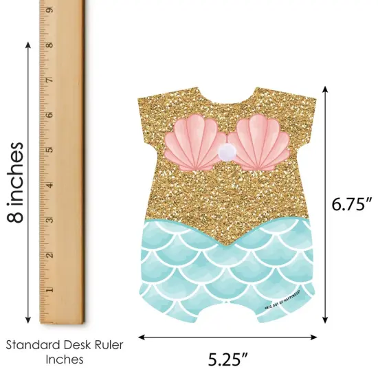 Big Dot of Happiness Let's Be Mermaids - Picture Bingo Cards and Markers - Baby Shower Shaped Bingo Game - Set of 18 {6}