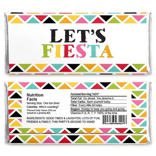 Big Dot of Happiness Let's Fiesta - Candy Bar Wrapper Fiesta Party Favors - Set of 24 {3}