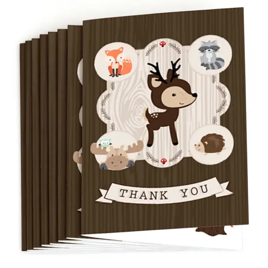 Big Dot of Happiness Woodland Creatures - Baby Shower or Birthday Party Thank You Cards (8 count) {3}