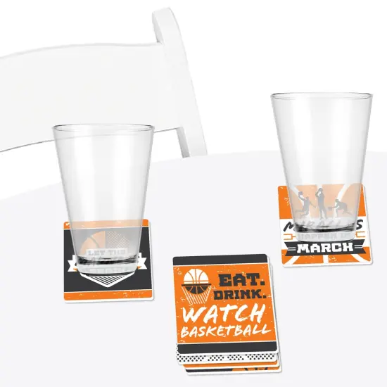 Big Dot of Happiness Basketball - Let the Madness Begin - Funny College Basketball Party Decorations - Drink Coasters - Set of 6 {4}