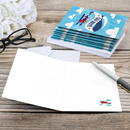 Big Dot of Happiness Taking Flight - Airplane - Vintage Plane Baby Shower or Birthday Party Thank You Cards (8 count) {6}