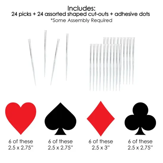 Big Dot of Happiness Las Vegas - Dessert Cupcake Toppers - Casino Party Clear Treat Picks - Set of 24 {3}