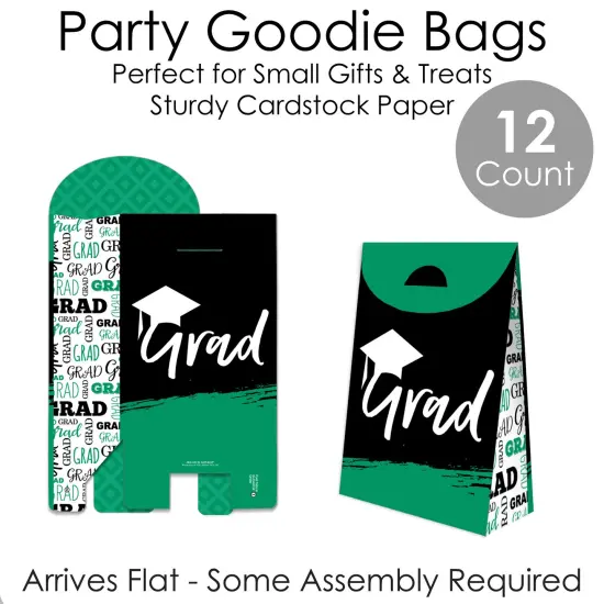 Big Dot of Happiness Green Grad - Best is Yet to Come - Green Graduation Gift Favor Bags - Party Goodie Boxes - Set of 12 {7}