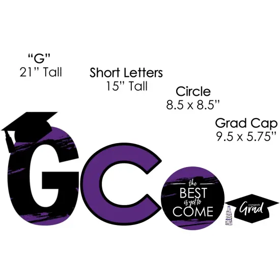 Big Dot of Happiness Purple Graduation Party Yard Signs - Outdoor Lawn Decorations - ConGRADulations {7}