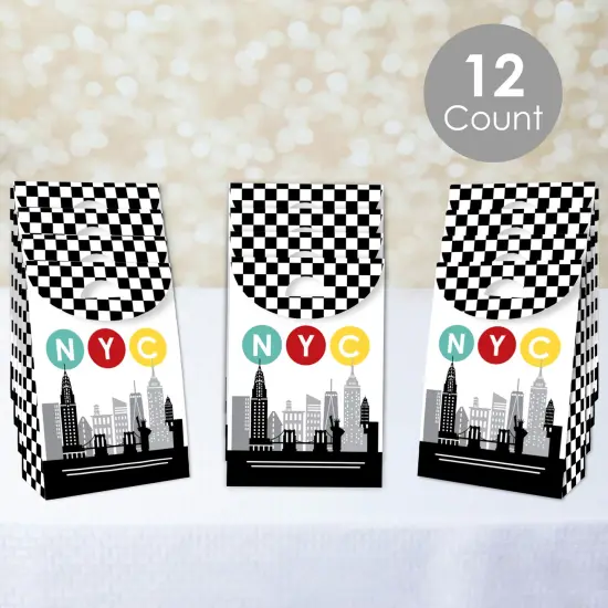 Big Dot of Happiness NYC Cityscape - New York City Gift Favor Bags - Party Goodie Boxes - Set of 12 {3}