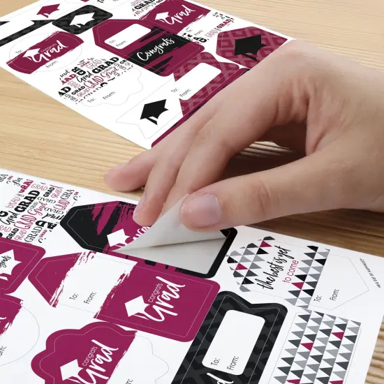 Big Dot of Happiness Maroon Grad Best is Yet to Come Assorted Burgundy Graduation Party Gift Tag Labels To and From Stickers 12 Sheets 120 Stickers {6}