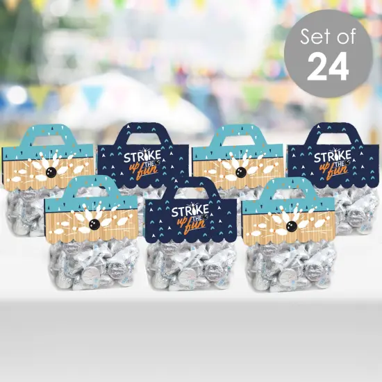 Big Dot of Happiness Strike Up the Fun Bowling DIY Birthday Party or Baby Shower Clear Goodie Favor Bag Labels Candy Bags with Toppers Set of 24 {3}