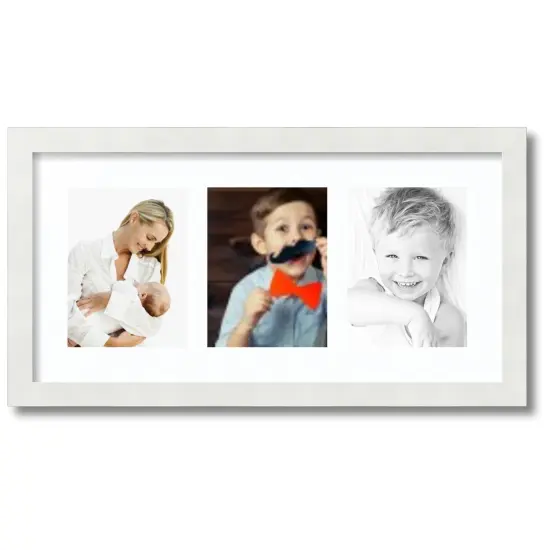 ArtToFrames Collage Photo Picture Frame with 3 - 6x8 inch Openings, Framed in White with Over 62 Mat Color Options and Plexi Glass (CSM-3966-782) {7}