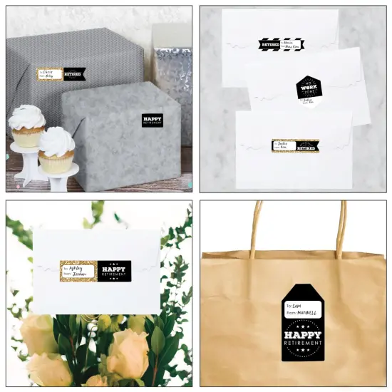 Big Dot of Happiness Happy Retirement - Assorted Retirement Party Gift Tag Labels - To and From Stickers - 12 Sheets - 120 Stickers {7}