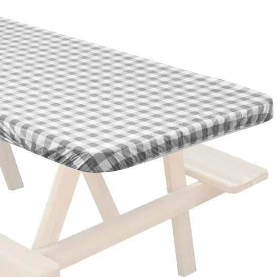 Lann's Linens Vinyl Tablecloth with Flannel Backing, Patterned - Fitted Waterproof Table Cover for Indoor / Outdoor Use {3}