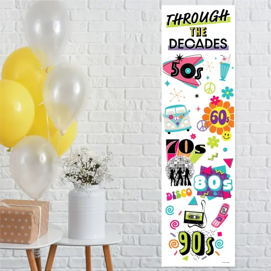 Big Dot of Happiness Through the Decades - 50s, 60s, 70s, 80s, and 90s Party Front Door Decoration - Vertical Banner {1}