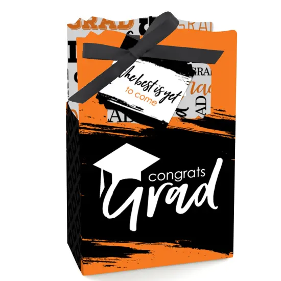 Big Dot of Happiness Orange Grad - Best is Yet to Come - OrangeGraduation Party Favor Boxes - Set of 12 {1}