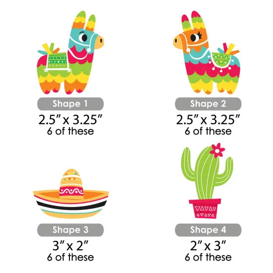 Big Dot of Happiness Pinata Party - Paper Straw Decor - Colorful Fiesta Striped Decorative Straws - Set of 24 {3}